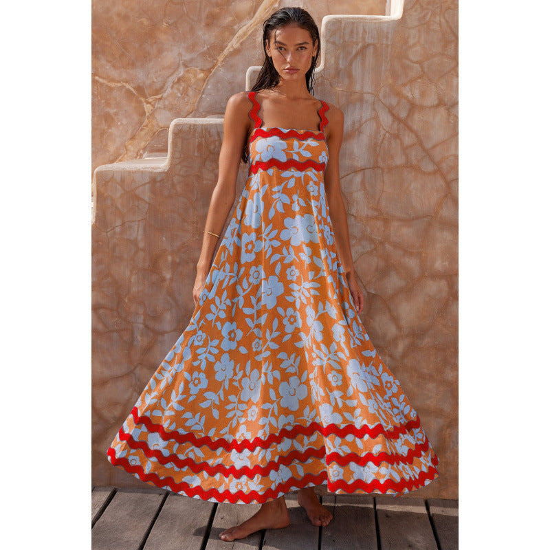 Bettina | Damen Maxikleid mit quadratischem Ausschnitt und ärmellos