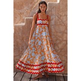 Bettina | Damen Maxikleid mit quadratischem Ausschnitt und ärmellos