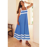 Bettina | Damen Maxikleid mit quadratischem Ausschnitt und ärmellos