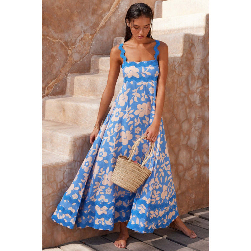 Bettina | Damen Maxikleid mit quadratischem Ausschnitt und ärmellos