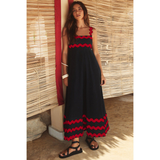 Bettina | Damen Maxikleid mit quadratischem Ausschnitt und ärmellos