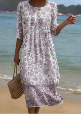 Lavendel | Elegantes Blumenmuster Kleid