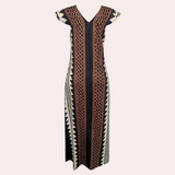 Adelina | Damen V-Ausschnitt Maxikleid mit kurzen Ärmeln