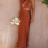Damen Halter Neck Zweiteiliges Set mit Maxi-Rock