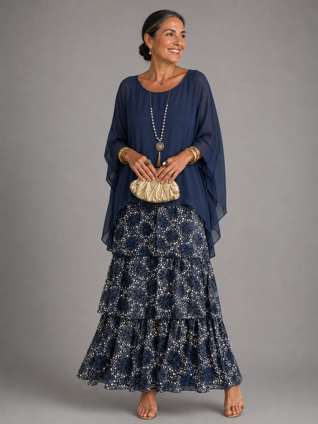 Lara | Damen Maxikleid mit Rundhalsausschnitt und Taschen