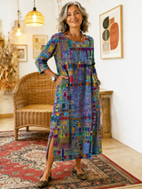Isabelle | Ethnisches Patchwork-Kleid