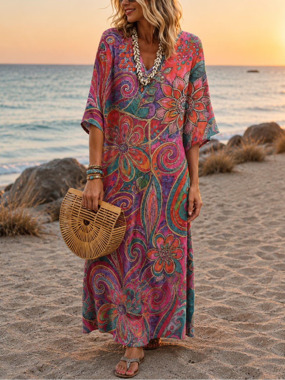 KLEMENTYNA | Lebhaftes Boho-Chic Kleid