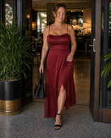 Damen Ärmelloses Maxi-Wickelkleid mit Vorder-Schlitz