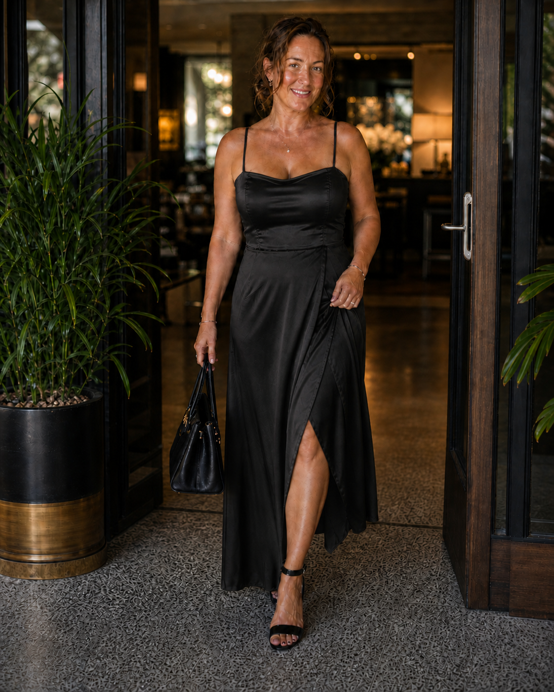Damen Ärmelloses Maxi-Wickelkleid mit Vorder-Schlitz