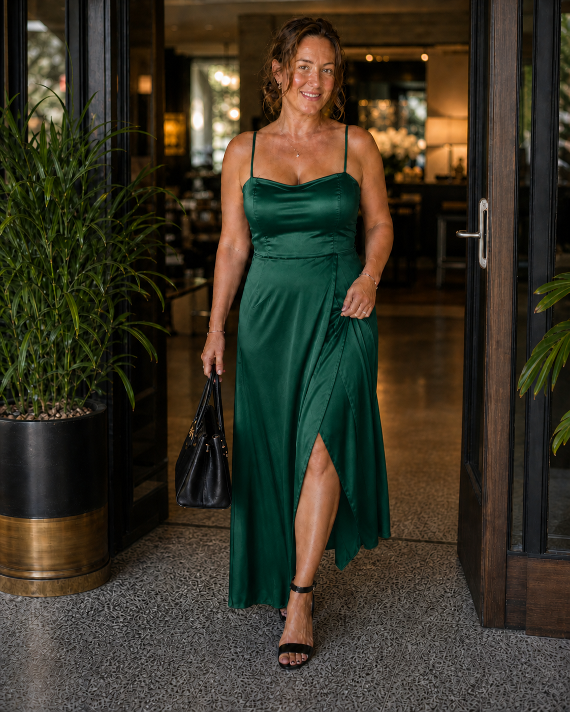 Damen Ärmelloses Maxi-Wickelkleid mit Vorder-Schlitz