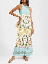 Josefine | Midikleid ärmellos mit Blumenprint Resort Sunshine
