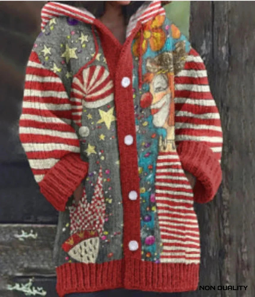 Isabella - Bunt gestrickte Katzen Strickjacke