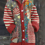 Isabella - Bunt gestrickte Katzen Strickjacke