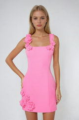 Damen Mini-Kleid mit quadratischem Ausschnitt und ärmellos