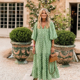 Apolline | Midi-Kleid mit dreiviertel Ärmeln und V-Ausschnitt im Muster