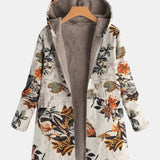 Botanica – Boho-Sherpa-Kapuzenmantel mit Blumenmuster
