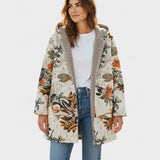 Botanica – Boho-Sherpa-Kapuzenmantel mit Blumenmuster