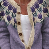 Rosemarie | Vest met bloemenpatroon aan de pas