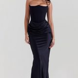 Hera - Elegantes Retro-Einfarbiges Trägerloses Partykleid