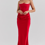 Hera - Elegantes Retro-Einfarbiges Trägerloses Partykleid