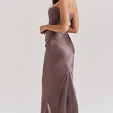 Hera - Elegantes Retro-Einfarbiges Trägerloses Partykleid