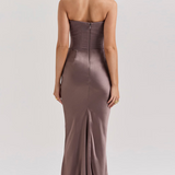 Hera - Elegantes Retro-Einfarbiges Trägerloses Partykleid