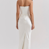Hera - Elegantes Retro-Einfarbiges Trägerloses Partykleid