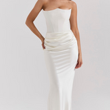 Hera - Elegantes Retro-Einfarbiges Trägerloses Partykleid