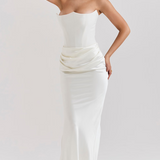 Hera - Elegantes Retro-Einfarbiges Trägerloses Partykleid