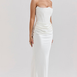 Hera - Elegantes Retro-Einfarbiges Trägerloses Partykleid