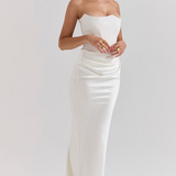 Hera - Elegantes Retro-Einfarbiges Trägerloses Partykleid