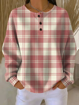 Svenja | Pullover mit Karomuster in Rosé