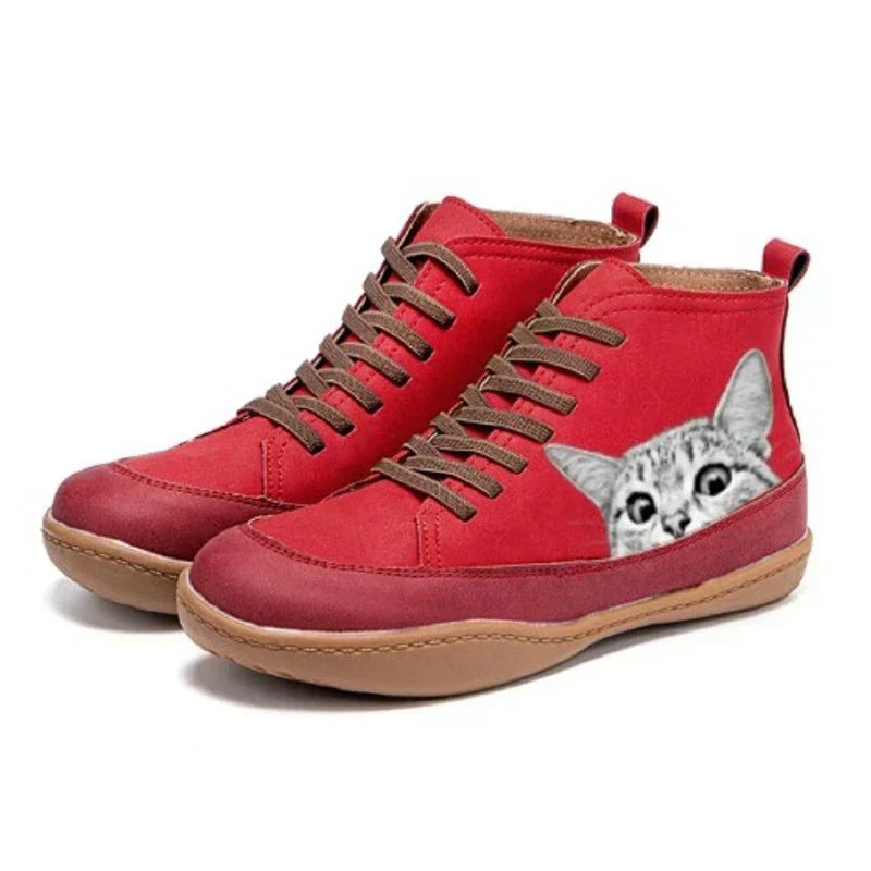 Monika™ - Katzenleder-Stiefeletten