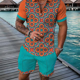 FINN | AZURBLAUES POLOSHIRT- UND SHORTS-SET