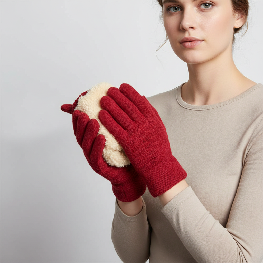 Touchscreen-Handschuhe mit Zopfmuster