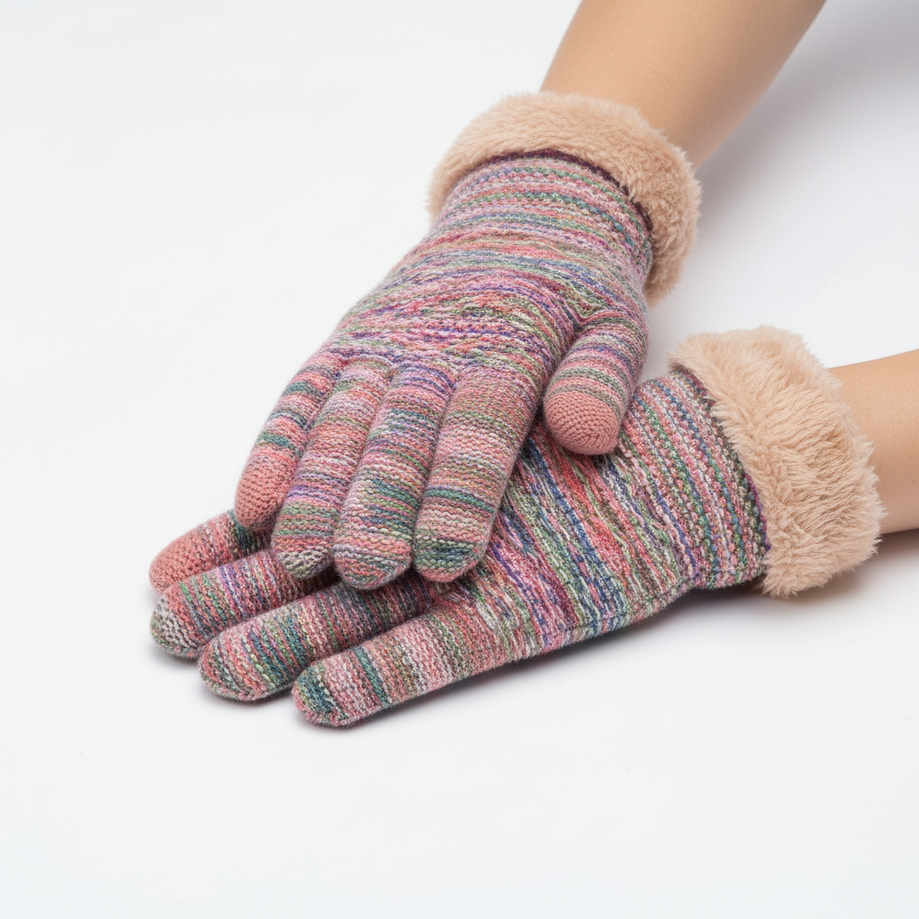 Touchscreen-Handschuhe mit Zopfmuster