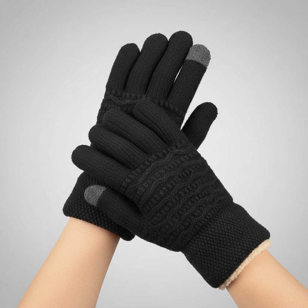 Touchscreen-Handschuhe mit Zopfmuster