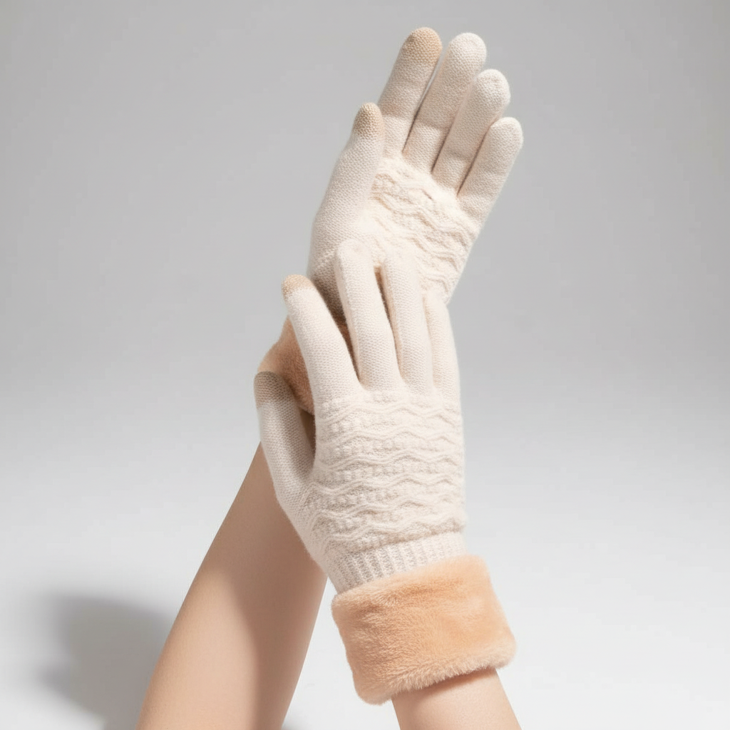 Touchscreen-Handschuhe mit Zopfmuster