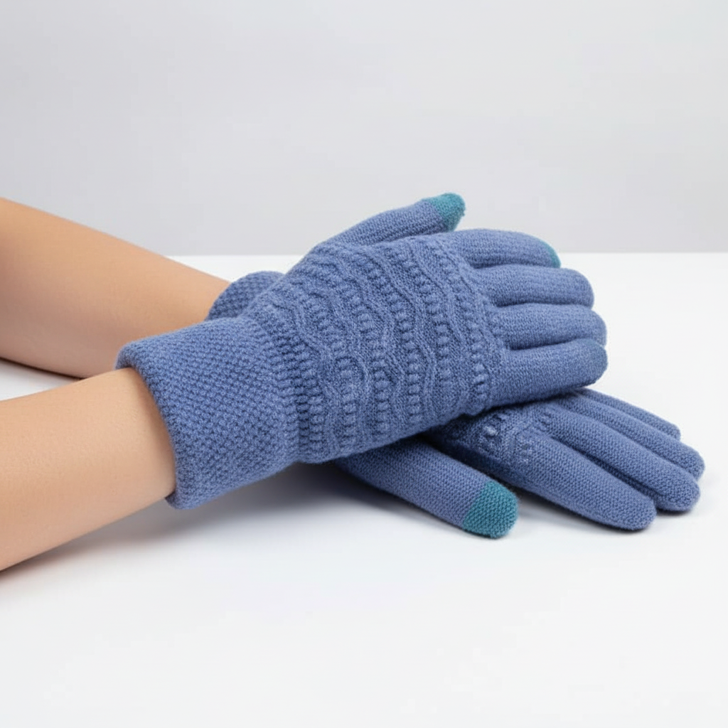 Touchscreen-Handschuhe mit Zopfmuster