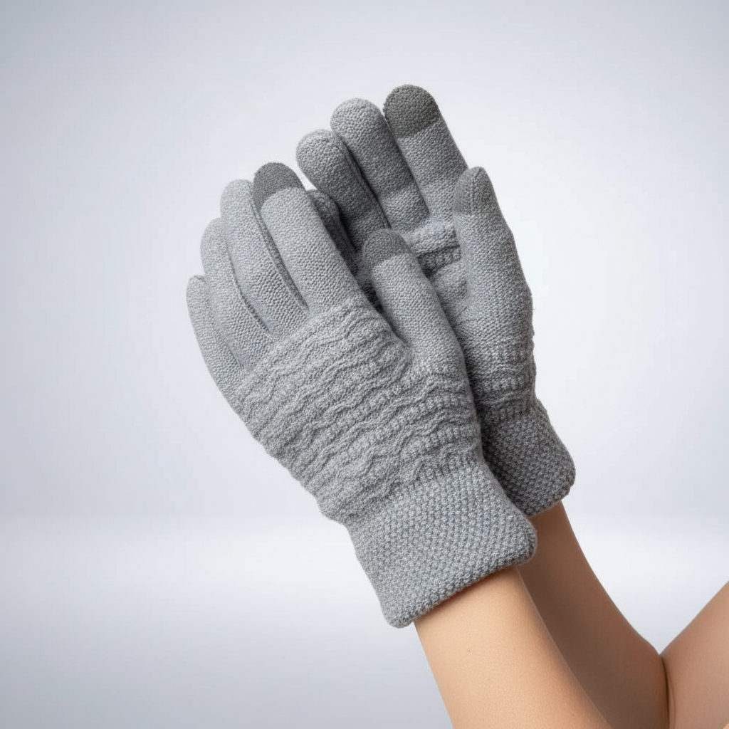 Touchscreen-Handschuhe mit Zopfmuster