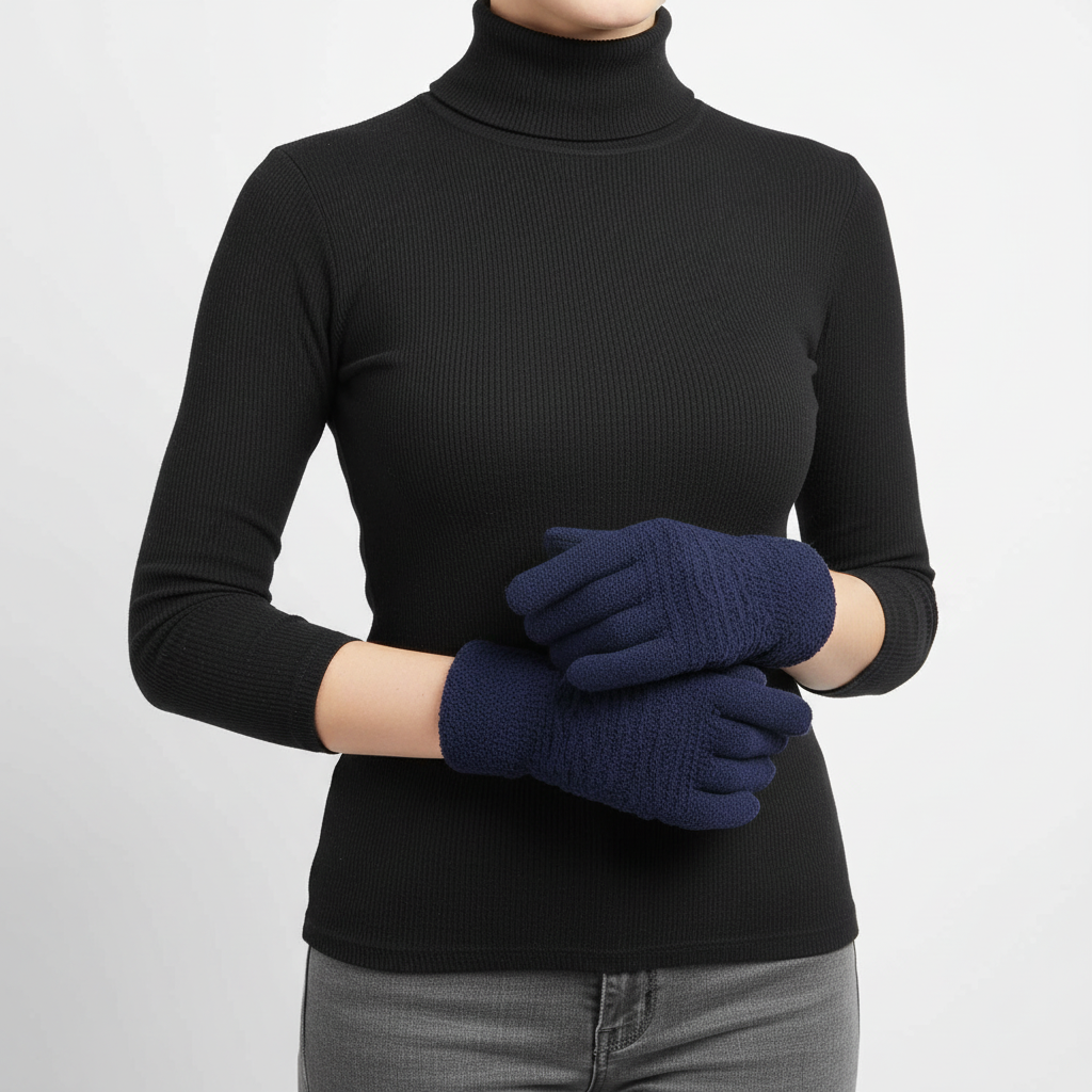 Touchscreen-Handschuhe mit Zopfmuster