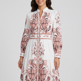 Heidi-inspiriertes florales Maxikleid mit V-Ausschnitt und langen Ärmeln für festliche Anlässe