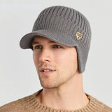 Herren Strickmütze mit Ohrenklappen