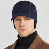 Herren Strickmütze mit Ohrenklappen