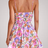 Rosie | Damen Mini-Blumenkleid mit Rüschensaum