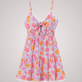 Rosie | Damen Mini-Blumenkleid mit Rüschensaum