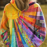 Laura™ - Bohemian Multicolor Patchwork Hoodie