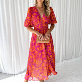 Katy™ - Elegantes Midikleid mit Puffärmeln und Blumenmuster