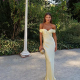 Dove - Strapless Satin Abendkleid mit schulterfreiem Design