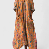 Indra | Damen Maxi Kleid mit V-Ausschnitt und Taschen